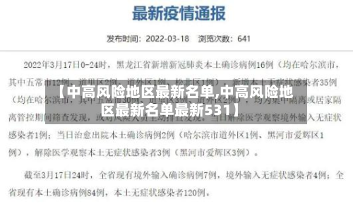 【中高风险地区最新名单,中高风险地区最新名单最新531】