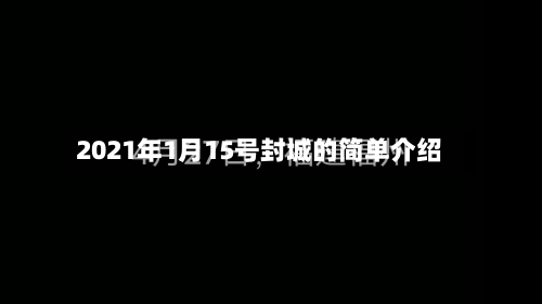 2021年1月15号封城的简单介绍