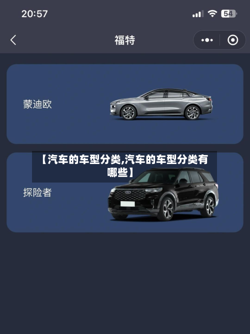 【汽车的车型分类,汽车的车型分类有哪些】
